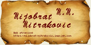 Mijobrat Mitraković vizit kartica